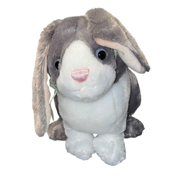 Wild Republic 13" Bunny Rabbit Plush Lop Ear Stuffed Animal Gray Nursery Gift - Picture 2 of 13